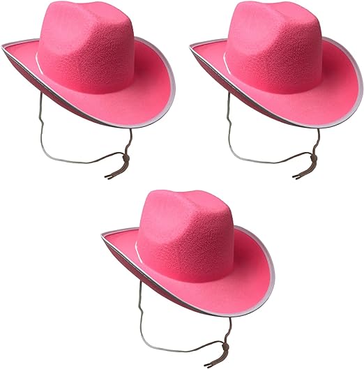 Photo 1 of Cosmic Chameleon Pink Cowboy Hat for teens and adult, Designed for for Dress-Up Parties and Play Costume Accessories (Pack of 3)