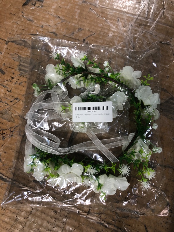 Photo 1 of Flower Crown Floral Wreath Headband Floral Crown Wedding Festivals Photo Props Headpiece 