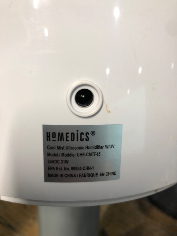 Photo 3 of *NON FUNCTIONAL* FOR PARTS ONLY
HoMedics Humidifiers for Bedroom, Home, Nursery, Office and Plants. Total Comfort UV-C Ultrasonic Humidifier, Leak Resistant Design, 0.97 Gallon Tank, 35 Hour Run Time, Quiet, Cool Mist, Night Light