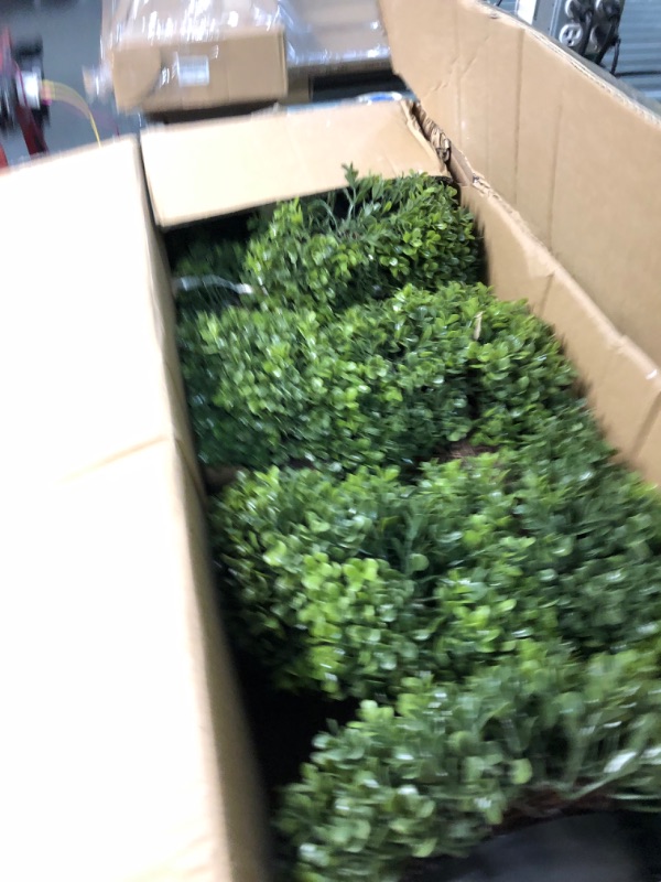 Photo 2 of 35 Inch Artificial Boxwood Topiary Tree Spiral Plants Fake Faux Set of 2 35Inchs