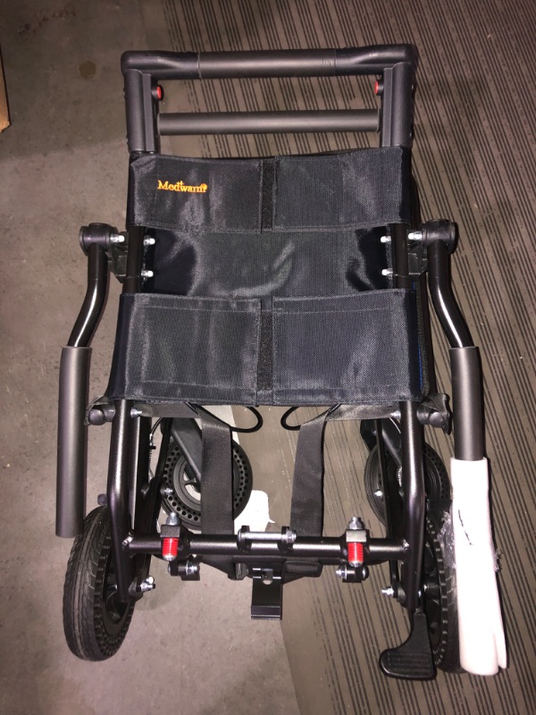 Photo 1 of (READ FULL POST) Portable Aluminum Transport Wheelchair with Handbrake, 8" Rear Wheels, Small Compact Wheelchair, Ultralight Folding Travel Wheelchair for Adults & Kids, Black (Seat Width:15.75")
