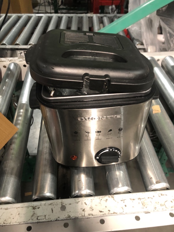 Photo 2 of **spare partrs only**Ovente Electric Deep Fryer 1.5 Liter Capacity, 800W with Odor Filter Lid, Viewing Window, Adjustable Temperature Knob and Stainless Steel Frying Basket Perfect for Nuggets and Fries, Silver FDM1501BR Silver - 1.5 Liter