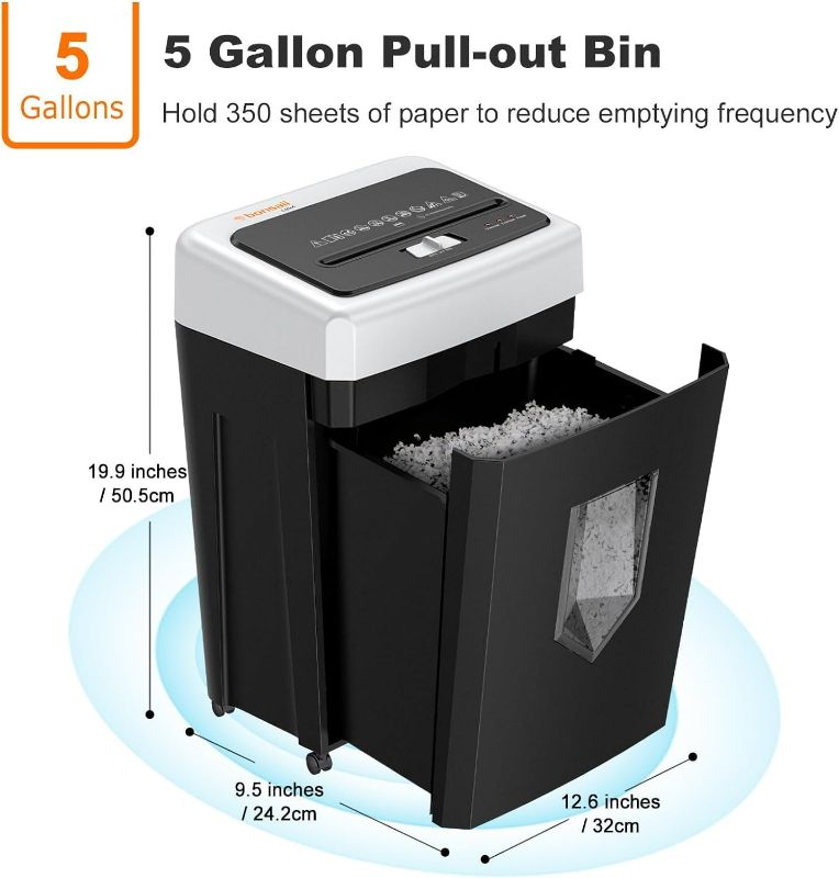 Photo 5 of (READ FULL POST) Bonsaii 15-Sheet Office Paper Shredder, 40 Mins Heavy Duty Shredder for Home Office, Crosscut Shreder with Anti-Jam System & P-4 High Security Supports CD/Credit Cards/Staple,5 Gal Pullout Bin C169-B 1 5 Sheet-40 mins