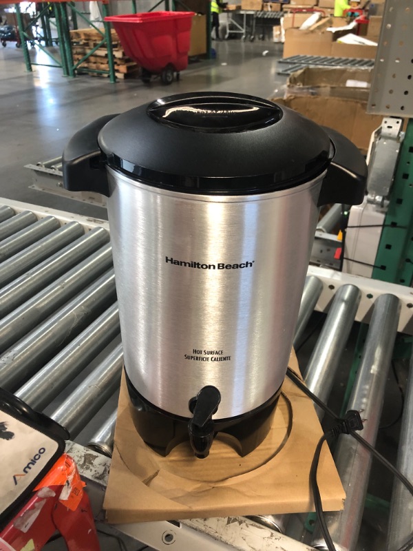 Photo 2 of ***spare parts. unit does not power on***Hamilton Beach 45 Cup Coffee Urn and Hot Beverage Dispenser, Silver 45 Cup Silver**no  refunds**