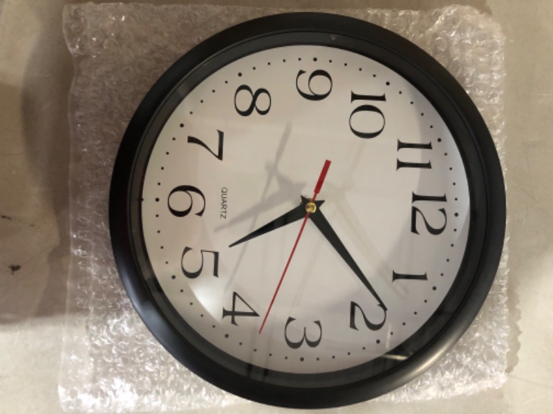 Photo 3 of ***HAS A SCRATCH ON THE BACK OF THE CLOCK***
Bernhard Products Black Wall Clock Silent Non Ticking 10 Inch Quality Quartz Battery Operated 