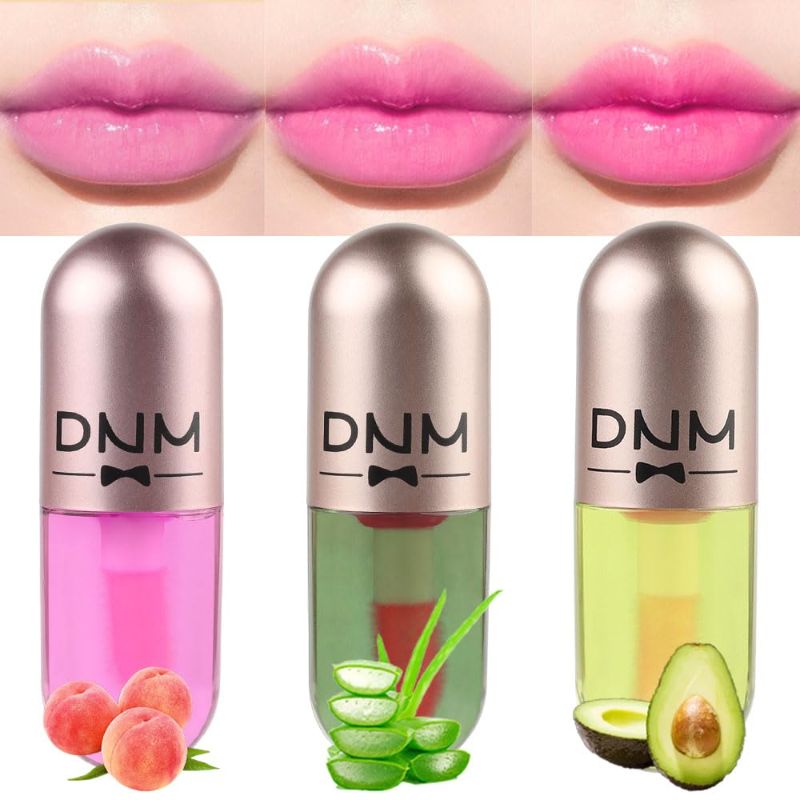 Photo 1 of  3Pcs Peach Aloe Vera Avocado Mini Clear Color Changing Lip Oil Tinted Lip Gloss Set (2pk Bundle)