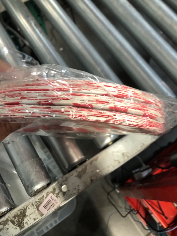 Photo 1 of Red Stripe Paper Plates 36pcs - 9inch Biodegradable Round Party Plates for Cakes, Dessert, Snack, Fruits Stripes 9inch