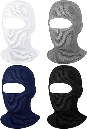 Photo 1 of 4 Pack 1-Hole Knitted Full Face Cover Winter Balaclava Ski Mask Thermal Face Cover 