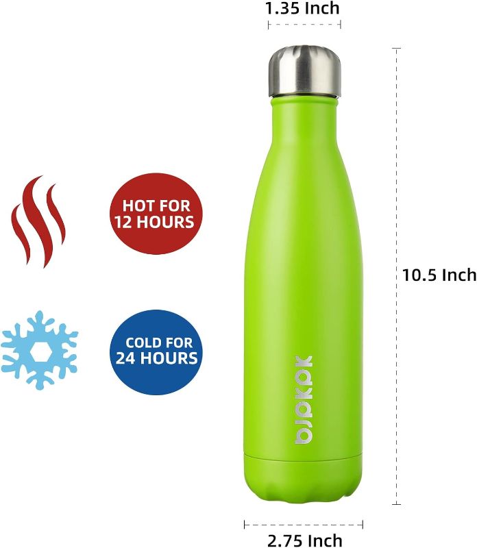 Photo 1 of ****STOCK IMAGE FOR SAMPLE****
GREEN - BJPKPK Insulated Water Bottles -17oz/500ml -Stainless Steel Water bottle-Green