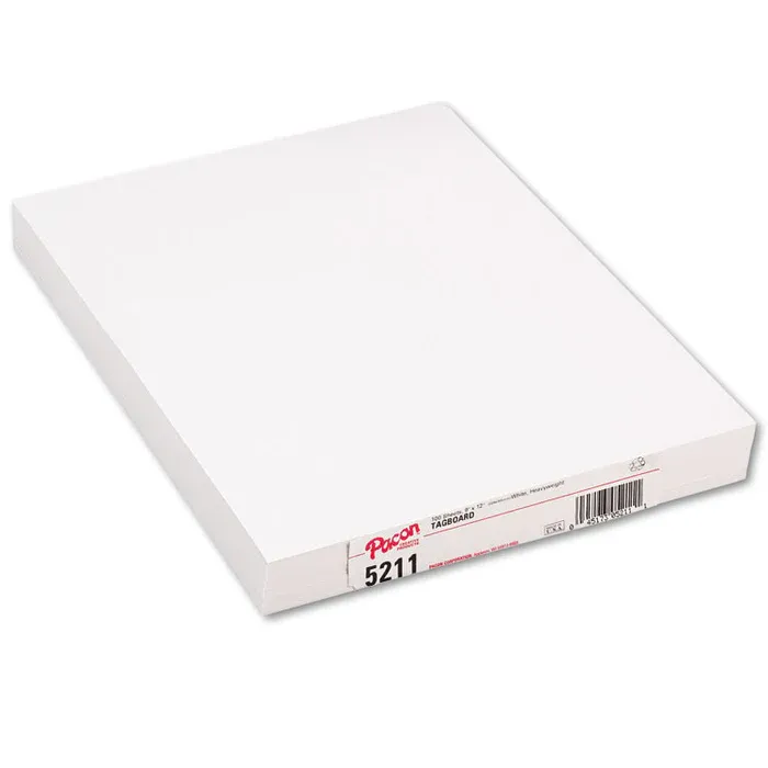 Photo 1 of Pacon White Heavyweight Tagboard, 9" x 12", 100 Sheets/Pack (5211)