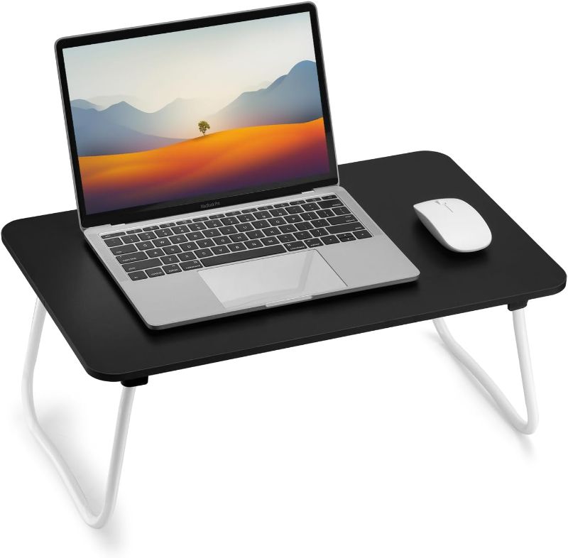 Photo 1 of *****STOCK IMAGE FOR SAMPLE*****
Foldable Laptop Desk, Breakfast Table Tray Desk, Laptop Stand, Mini Table for Working Writing Drawing Eating -Black