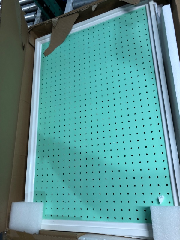 Photo 2 of Pegboard Organizer - Craft Peg Board, Nursery Storage, Wall Organizer and More, Comes with 1 x Free Shelf Fits Most 1/4" and 1/8" Pegboard Accessories (Large, Green, 1)