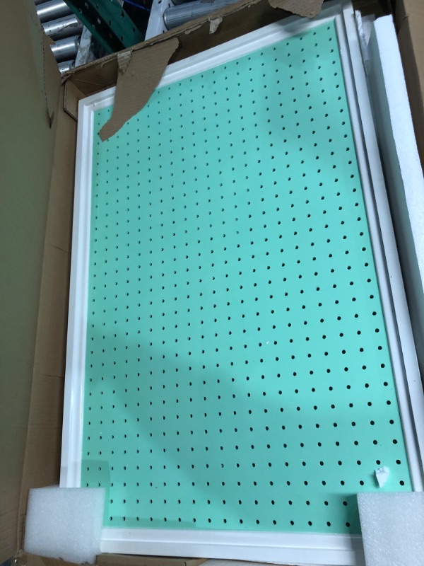 Photo 3 of Pegboard Organizer - Craft Peg Board, Nursery Storage, Wall Organizer and More, Comes with 1 x Free Shelf Fits Most 1/4" and 1/8" Pegboard Accessories (Large, Green, 1)