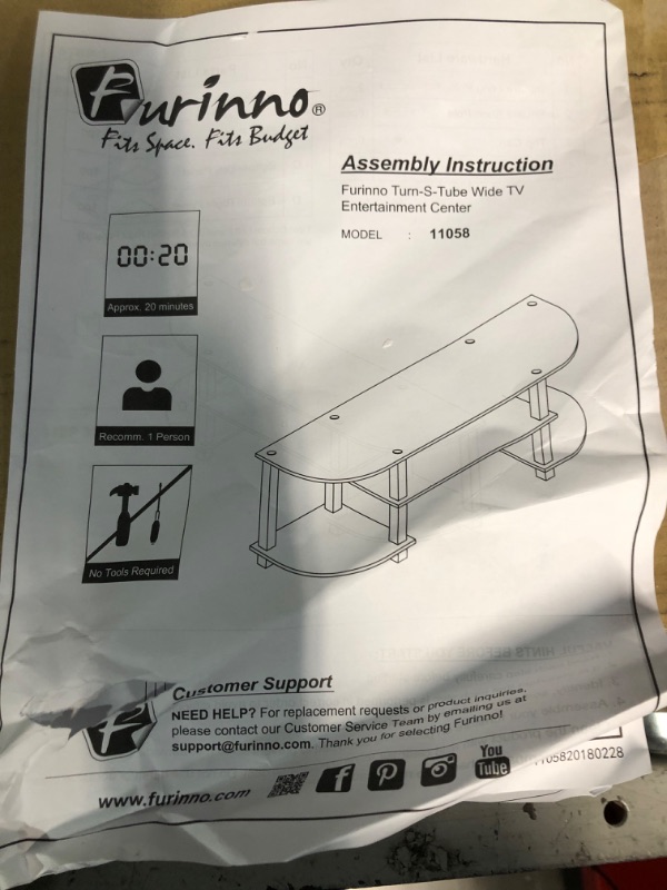 Photo 4 of Furinno Turn-S-Tube Sonoma Oak & White Wide TV Entertainment Center