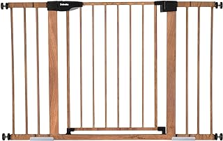 Photo 4 of BABELIO Metal Baby Gate with Wood Pattern, 29-48'' Extra 