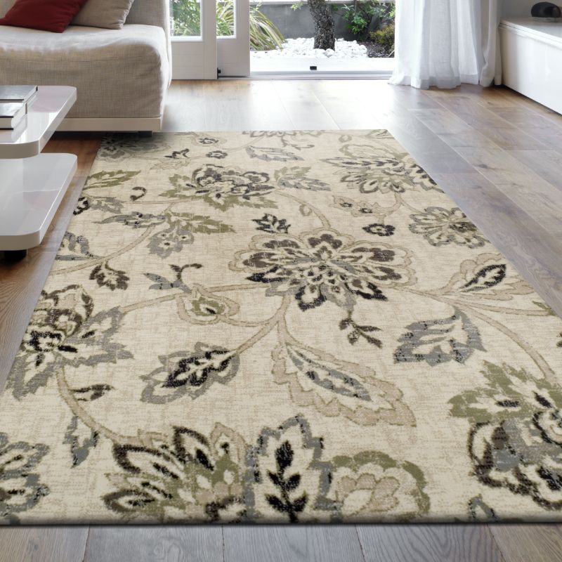 Photo 1 of ***USED - DIRTY - NO PACKAGING***
SUPERIOR Jacobean Beige 4 Ft. X 6 Ft. Oversized Floral Polypropylene Area Rug