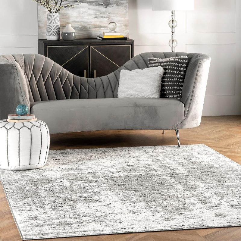 Photo 1 of (READ FULL POST) nuLOOM Deedra Modern Abstract Area Rug - 5x8 Area Rug Modern/Contemporary Grey/Ivory Rugs for Living Room Bedroom Dining Room Kitchen
