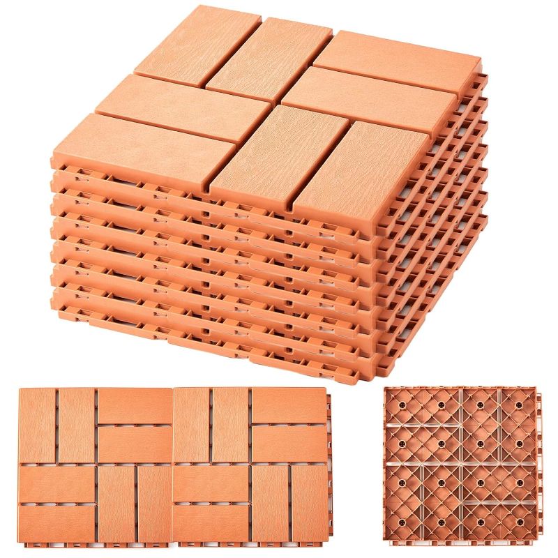 Photo 1 of ***USED***
Interlocking Deck Tiles 38 Pack, 12"x12" Waterproof Outdoor Flooring Deck Tiles All Weather Use Patio Flooring Tiles for Porch Poolside Garden Balcony Backyard, Brick Red