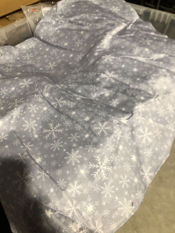 Photo 1 of ** ITEM HAS A VERY MINOR SPOT ON IT REFER TO PIC.**
48 Inch Christmas Tree Skirt - Grey and White Snowflake 