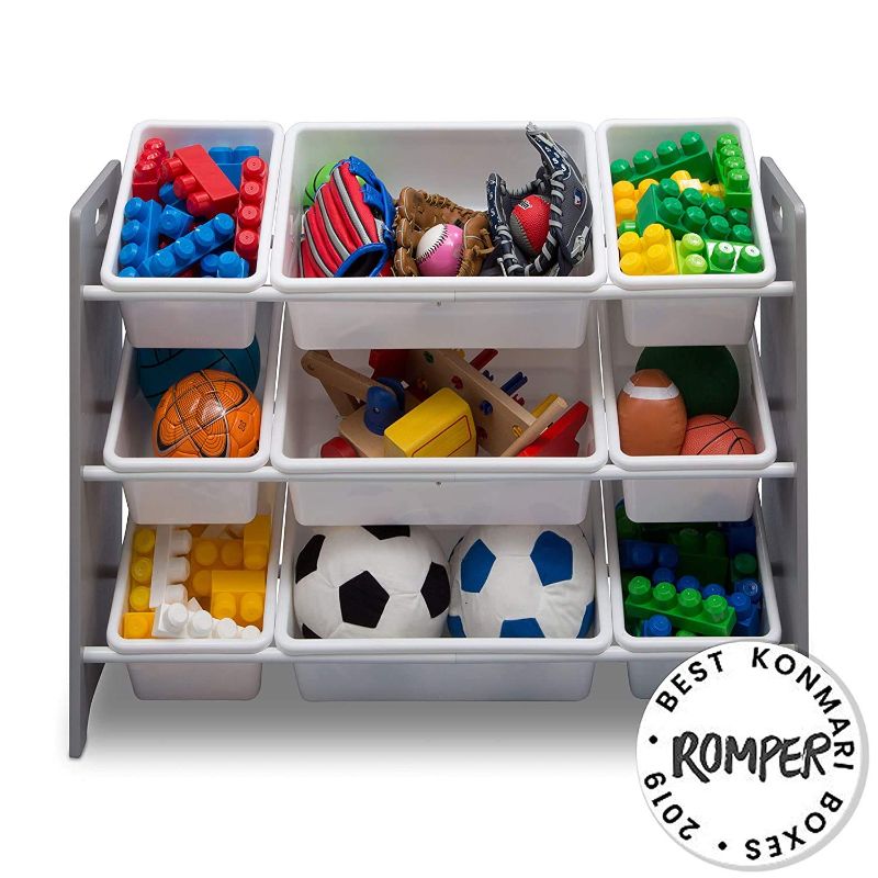 Photo 1 of  9 Bin Plastic Toy Organizer Grey