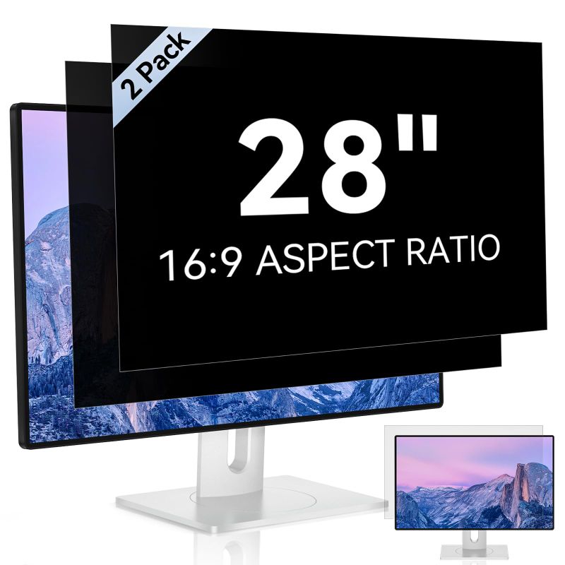 Photo 1 of [2 Pack] 28 Inch Computer Privacy Screen for 16:9 Aspect Ratio Widescreen Monitor