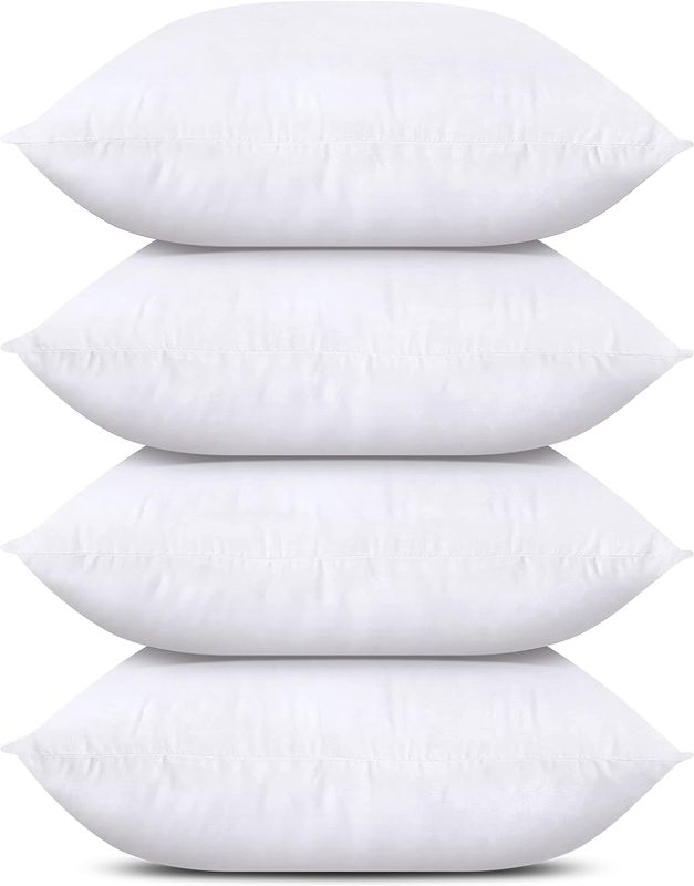 Photo 1 of Utopia Bedding Throw Pillows (Set of 4, White), 18 x 18 Inches Pillows for Sofa, Bed and Couch Decorative Stuffer Pillows
