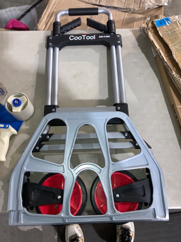 Photo 2 of (READ FULL POST) CooTool Folding Hand Truck and Dolly, 330 lb Capacity Aluminum Portable Cart with Telescoping Handle and PP+EVA Wheels 330LB