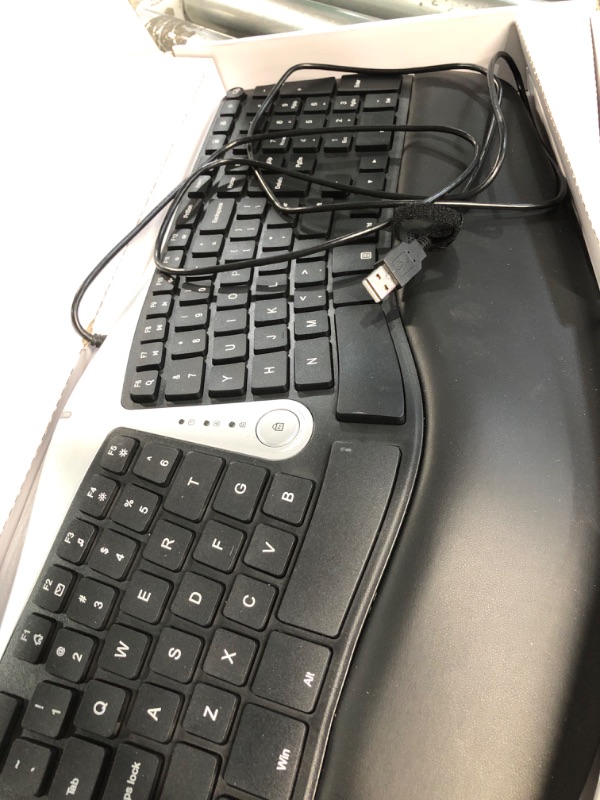 Photo 3 of Nulea Ergonomic Keyboard, Wired Split Keyboard with Pillowed Wrist and Palm Support, Featuring Dual USB Ports, Natural Typing Keyboard for Carpal Tunnel, Compatible with Windows/Mac