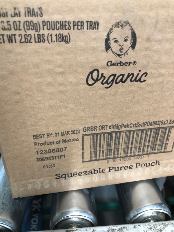 Photo 2 of ***NON-REFUNDABLE***
Gerber Organic for Toddler WonderFoods Mango Peach Carrot Sweet Potato Oatmeal 3.5 Oz Pouch (12 Pack)