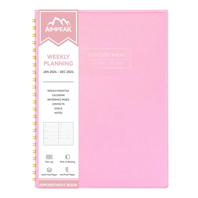 Photo 1 of ***NON-REFUNDABLE PACK OF 2 ***
Appointment Book, Daily Weekly and Monthly Planner Jan.2024-Dec.2024 PINK