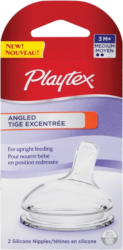 Photo 1 of ***NON-REFUNDABLE PACK OF 3 ***
Playtex Angled Nipple - Medium Flow - 2 Count