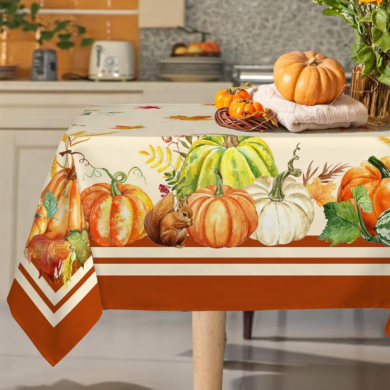 Photo 1 of Rectangular Fall Tablecloth,Thanksgiving Autumn Harvest