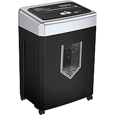 Photo 1 of Bonsaii 15-Sheet Office Paper Shredder, 40 Mins Heavy Duty Shredder for Home Office, Crosscut Shreder with Anti-Jam System & P-4 High Security Supports CD/Credit Cards/Staple,5 Gal Pullout Bin C169-B