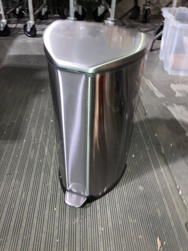 Photo 3 of (READ FULL POST) Safco Products Stainless Step-On Trash Can, 4-Gallon, Stainless Steel