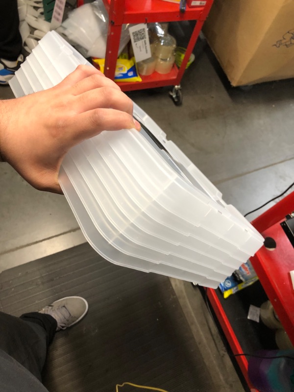 Photo 1 of Cetomo 6.8Qt*20 Plactic Storage Bins, Stack Tote Storage Box with Handle, Clear, 6.8Quart-20 Pack