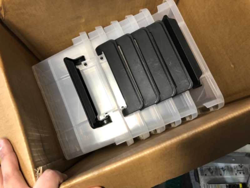 Photo 1 of Cetomo 6.8Qt*20 Plactic Storage Bins, Stack Tote Storage Box with Handle, Clear, 6.8Quart-20 Pack