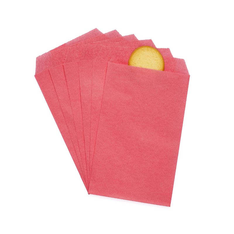 Photo 1 of **NON REFUNDABLE PACK OF 2**
Small Flat Greaseproof Kraft Paper Treat Bags Rose Pink 3x5 Inch (Pack of 100)