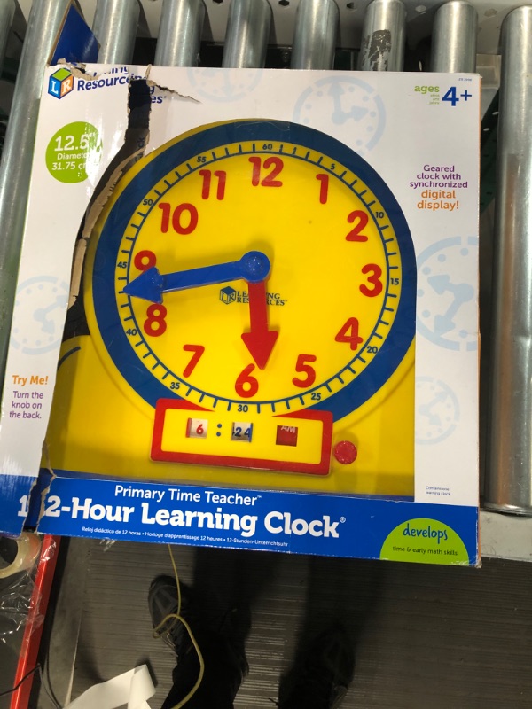 Photo 3 of Learning Resources Primary Time Teacher 12-Hour Learning Clock, Teaching Clocks for Kids, Ages 4+