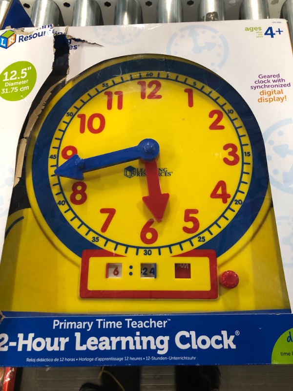 Photo 2 of Learning Resources Primary Time Teacher 12-Hour Learning Clock, Teaching Clocks for Kids, Ages 4+