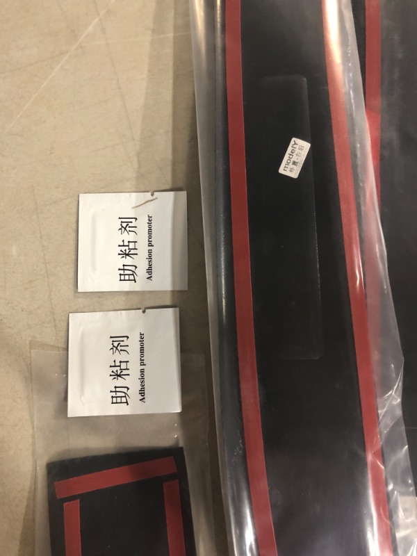 Photo 1 of for Tesla Model 3 Door Sill Protector, 4-Piece ABS Glossy Carbon Fiber Door Entry Protector Strips for Tesla Model 3 Accessories, Outer Side ID020-C-O Model 3 Glossy Carbon Fiber-Doorsill Outer