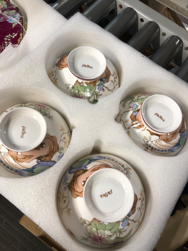 Photo 3 of **Damaged see notes**
ACMLIFE Bone China Dinnerware Set - Porcelain, Set for 4