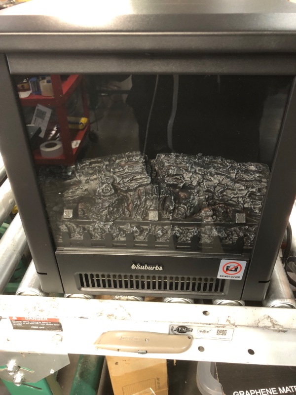 Photo 1 of **Damaged see notes**
TURBRO Suburbs TS17 Compact Electric Fireplace Stove, 18” 