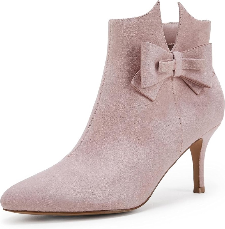 Photo 1 of  Womens Pointed Toe Ankle Boots, Pink, Size 7