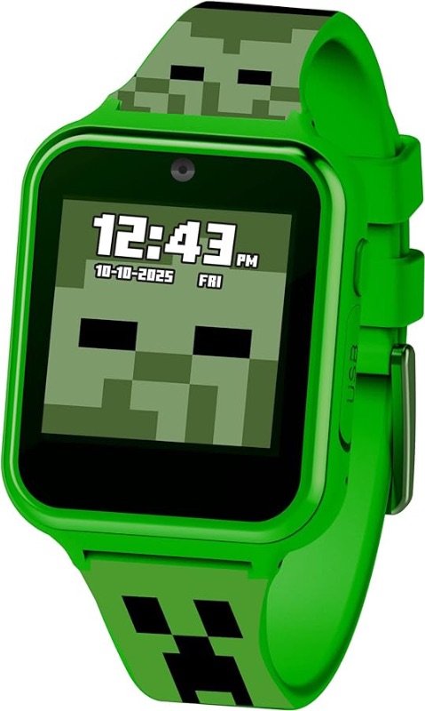 Photo 1 of *PARTS ONLY*Accutime Minecraft Kids Green Educational Learning Touchscreen Smart Watch Toy