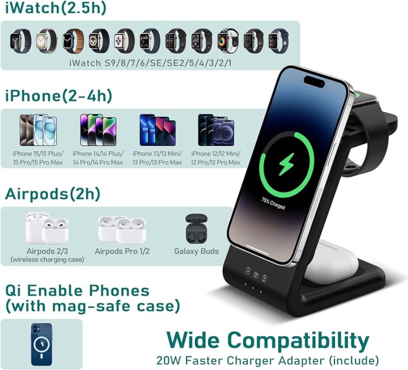 Photo 1 of 3 in 1 Wireless Charging Station