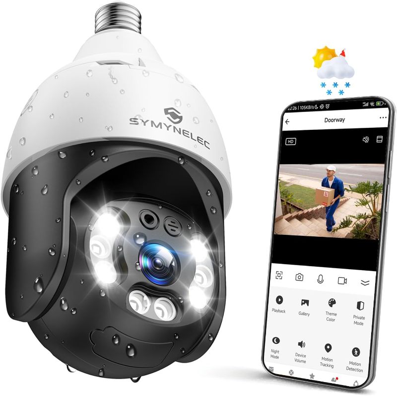 Photo 1 of SYMYNELEC Light Bulb Security Camera Outdoor 2K 