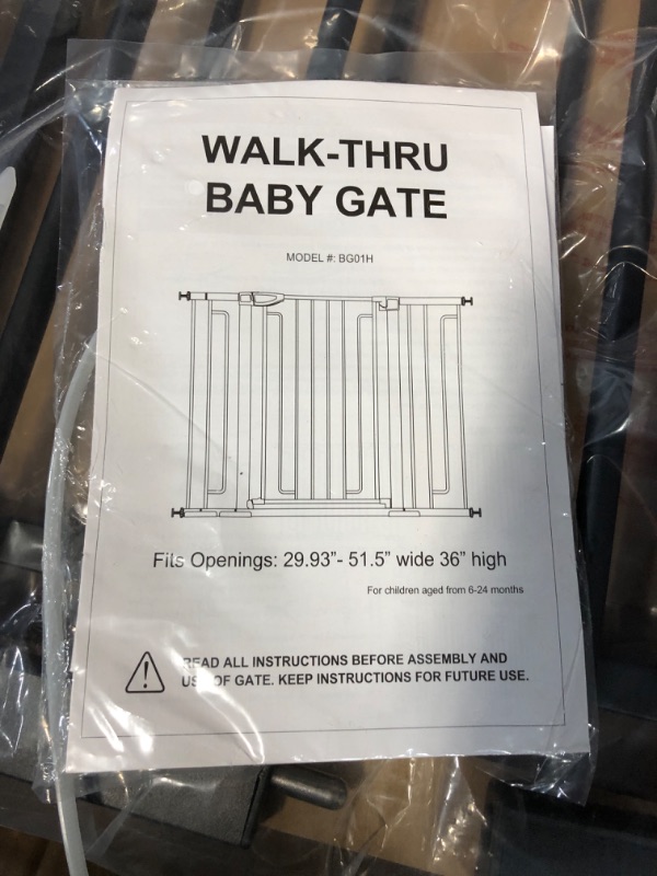 Photo 4 of 36" Extra Tall Baby Gate for Stairs Doorways, Black 36 inches tall