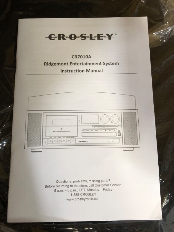 Photo 3 of Crosley CR7010A-BK Ridgemont 3-Speed Turntable with Bluetooth, AM/FM Radio, CD Player, Cassette Deck, and Aux-in