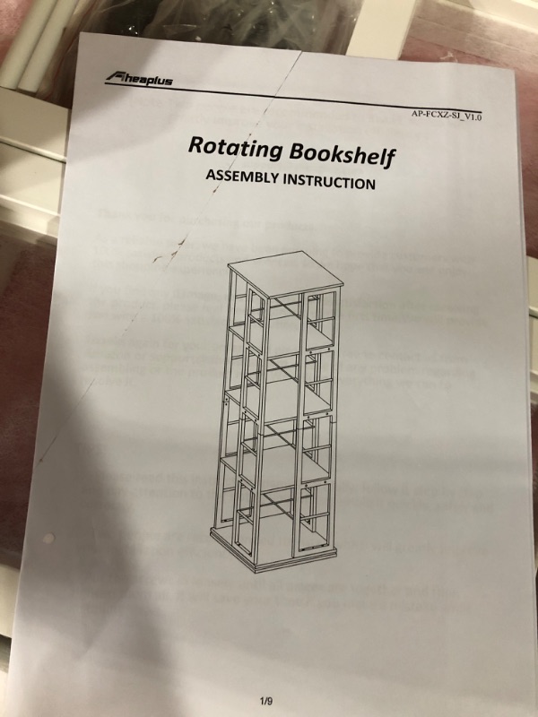 Photo 3 of Aheaplus Rotating Bookshelf, Corner Bookshelf, 360 Display Wood Spinning Bookshelf, Floor Standing Bookcase Narrow Shelf Revolving Organizer Storage Rack 