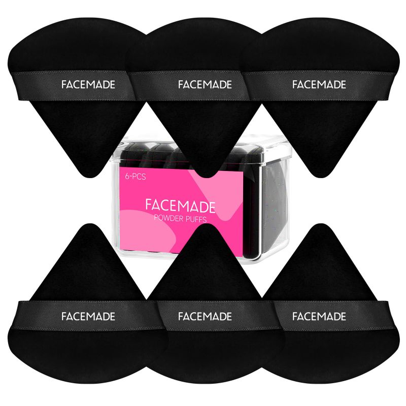 Photo 1 of **non refundable** FACEMADE 6 Pieces Face Powder Puff with a Travel Case, Soft Makeup Puff with a Container, (2PK)